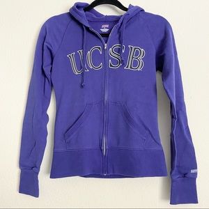 Purple UCSB UC Santa Barbara Zip Up Hood Jacket